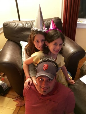 girls and Daddy on NYE