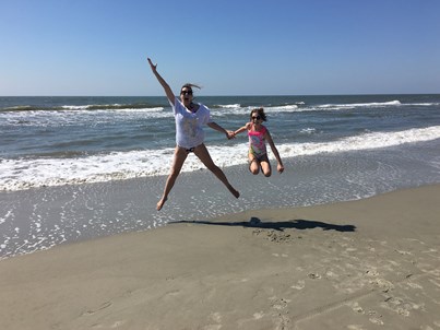 Mommy and Zoe jumping